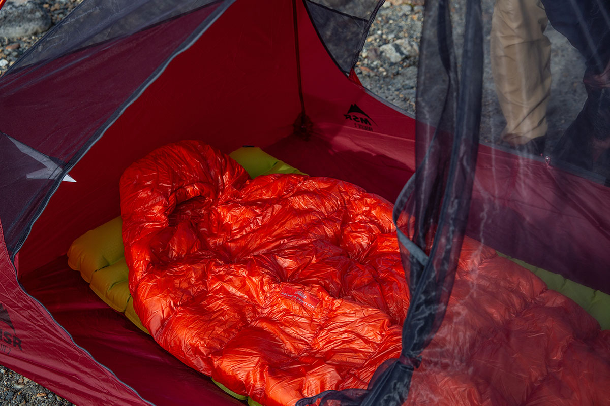 MSR FreeLite 2 backpacking tent (interior closeup)